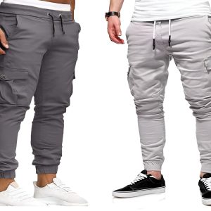 Premium 6 Pocket Cargo Jogger’s Pant For men’s (Combo) Ash and Light ash