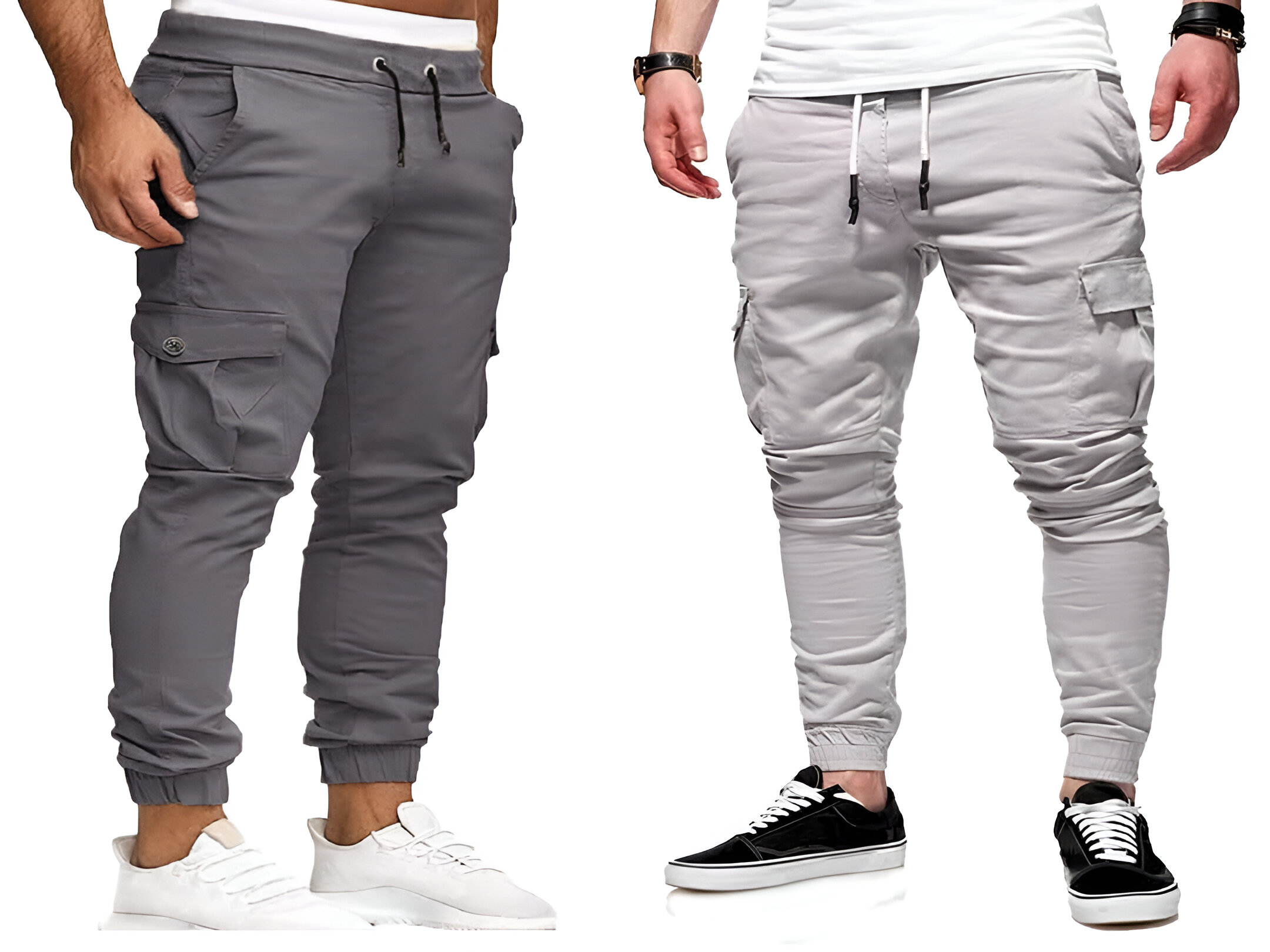 Premium 6 Pocket Cargo Jogger’s Pant For men’s (Combo) Ash and Light ash
